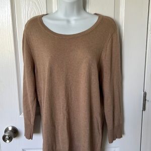 3/4 length sleeves beige sweater